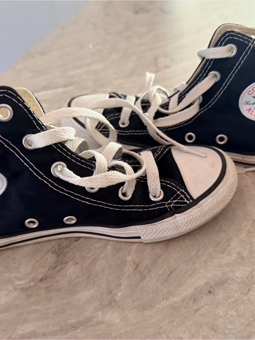 Converse Black High-Top Canvas Kids Sneakers with White Accents